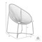 Armen Living Acapulco Indoor Outdoor Steel Papasan Lounge Chair with Black Rope LCACSIBL - alternate 4